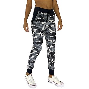 Calça Feminina Moletom MXD Conceito Camuflado Cinza