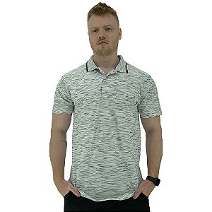 Camisa Gola Polo Masculina MXD Conceito Rajado Jet Branco