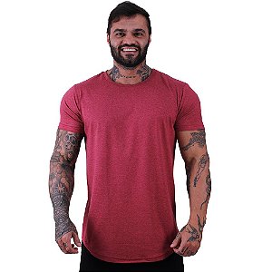 Camiseta Longline 50/50 Algodão e Poliéster Masculina MXD Conceito Mescla Vermelho