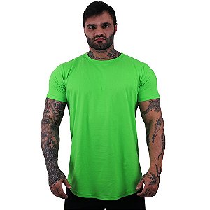 Camiseta Longline 100% Algodão Masculina MXD Conceito Verde Lima