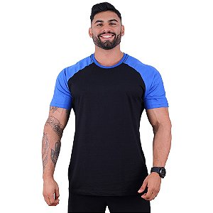 Camiseta Tradicional Masculina MXD Conceito Azul com Preto