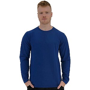 Camiseta Manga Longa Masculina MXD Conceito Azul
