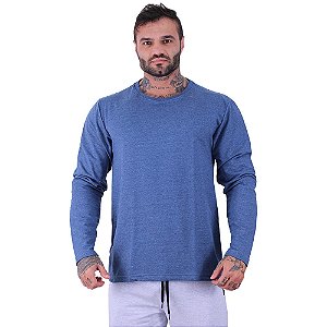 Camiseta Manga Longa Masculina MXD Conceito Mescla Marinho