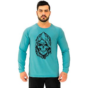 Camiseta Manga Longa Moletinho MXD Conceito Death Skull Caveira