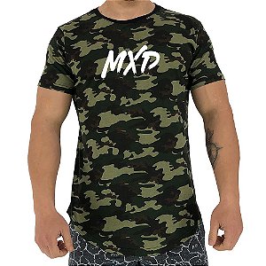 Camiseta Longline Fullprint Masculina MXD Conceito Camuflado Verde