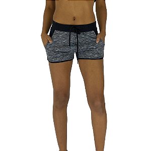 Shortinho Feminino Moletom MXD Conceito Rajado Preto