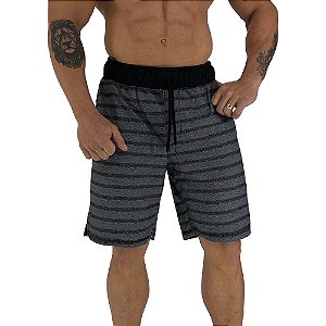 Bermuda Masculina Moletom MXD Conceito Listras Avesso Horizontal