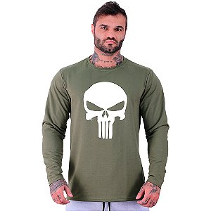 Camiseta Manga Longa Moletinho MXD Conceito Justiceiro