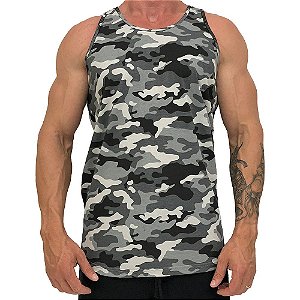 Regata Longline Masculina MXD Conceito FullPrint Camuflado Cinza