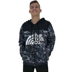 Jaqueta Moletom com Zíper Masculina Tigs The Tigs Co. Camuflado Cinza