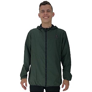 Jaqueta Corta Vento com Zíper Premium Masculino Verde Escuro