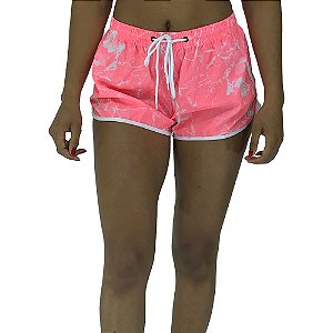 Shortinho Feminino Poliéster Marphim Pink Salmon