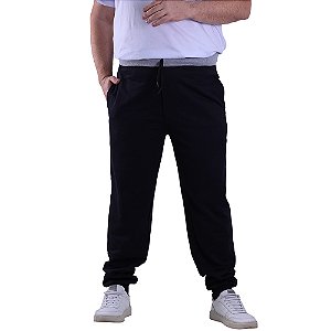 Calça Masculina Plus Size Moletom MXD Conceito Preto