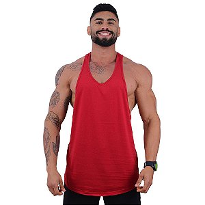 Regata Super Cavada Masculina MXD Conceito Vermelha Lisa