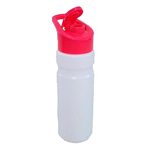 Garrafa Squeeze Gênova MXD Conceito Branco Tampa Rosa