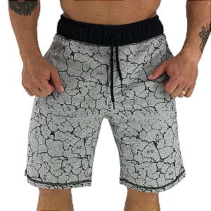 Bermuda Masculina Moletom MXD Conceito Mescla Efeito Rachaduras