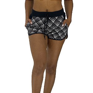 Shortinho Feminino Moletinho MXD Conceito Preto Bolinhas