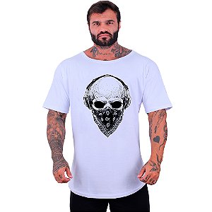 Camiseta Morcegão Masculina MXD Conceito Caveira com Bandana e Fone