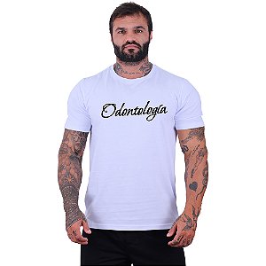 Camiseta Tradicional Estampa Universitária Faculdade Curso Odontologia