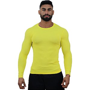 Manga Longa Segunda Pele Poliamida MXD Conceito Amarelo