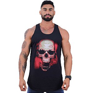 Regata Longline Masculina MXD Conceito Limitada Skull With Red Smoke