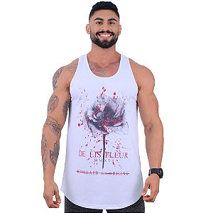 Regata Longline Masculina MXD Conceito Limitada De Lis Fleur Flower Black & Red