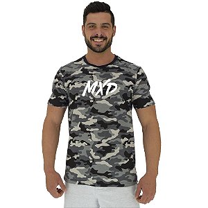 Camiseta Tradicional Masculina MXD Conceito Camuflado Cinza