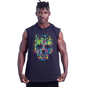 Regata Machão com Capuz Longline MXD Conceito Caveira Abstrata