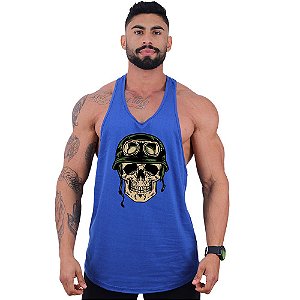 Regata Longline Super Cavada Masculina MXD Conceito Soldier's Skull