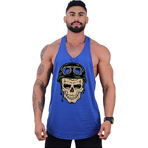 Regata Longline Super Cavada Masculina MXD Conceito Soldier's Skull