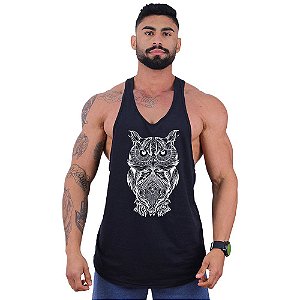 Regata Longline Super Cavada Masculina MXD Conceito Coruja Mosaico