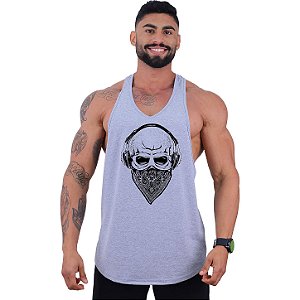 Regata Longline Super Cavada Masculina MXD Conceito Caveira Headset