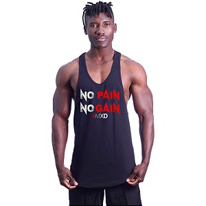 Regata Longline Super Cavada Masculina MXD Conceito No Pain No Gain Corroído