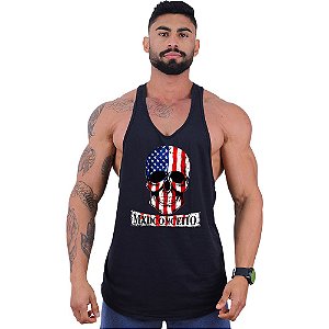 Regata Longline Super Cavada Masculina MXD Conceito Caveira Americana