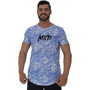 Camiseta Longline Masculina MXD Conceito Nuvens Azuis
