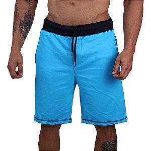 Bermuda Masculina Moletom MXD Conceito Azul Piscina Liso