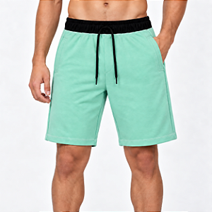 Bermuda Masculina Moletom MXD Conceito Verde Bebê Liso