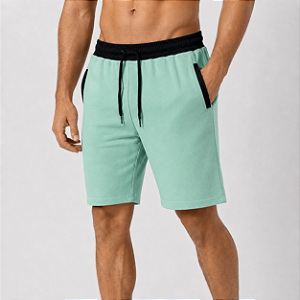 Bermuda Masculina Moletom MXD Conceito Verde Bebê Liso