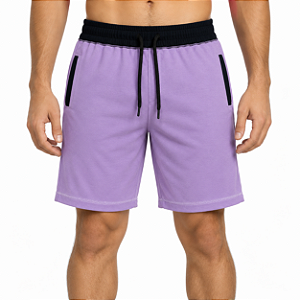 Bermuda Masculina Moletom MXD Conceito Lilás Liso