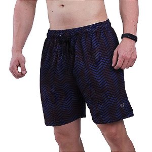 Shorts Tactel Masculino Marphim Escamas Azuis