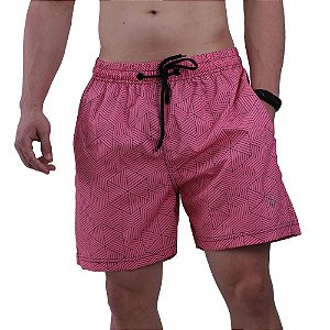 Shorts Tactel Masculino Marphim Rosa Formas