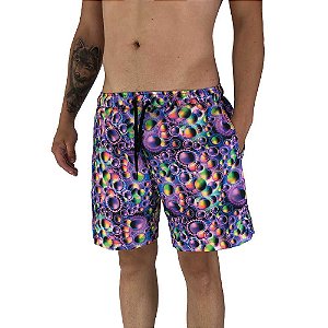 Shorts Praia Tactel Masculino MXD Conceito Psicodélico