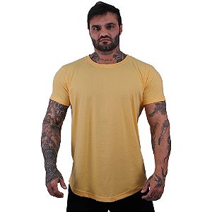 Camiseta Longline 100% Algodão Masculina MXD Conceito Amarelo