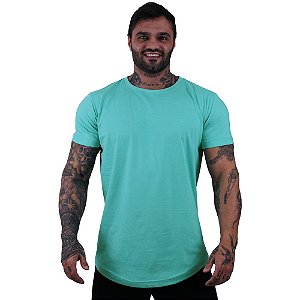 Camiseta Longline 100% Algodão Masculina MXD Conceito Azul Esverdeado