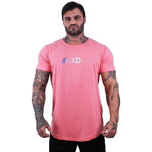 Camiseta Longline 100% Algodão Masculina MXD Conceito Rosa Coral