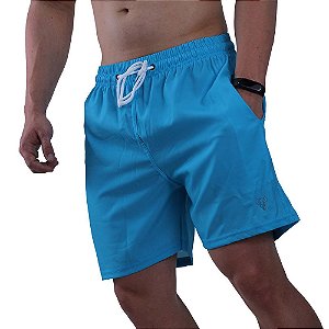 Short Tactel Masculino Plus Size Marphim Azul Céu