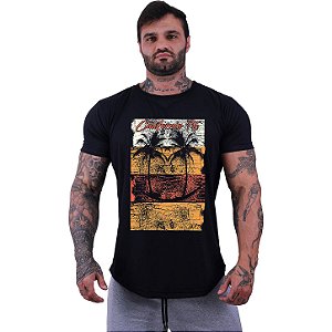 Camiseta Longline Masculina Manga Curta MXD Conceito Ilha Da Palmeira