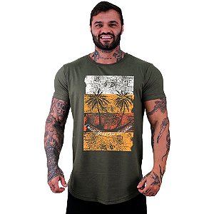 Camiseta Longline Masculina Manga Curta MXD Conceito Ilha Da Palmeira