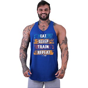 Regata Longline Masculina MXD Conceito Eat Sleep Train Repeat