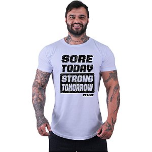 Camiseta Longline Masculina Manga Curta MXD Conceito Sore Today Strong Tomorrow